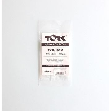 Tork TKB-100M 100 Adet 2.5x100 mm Beyaz Kablo Bağı