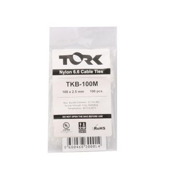 Tork TKB-100M 100 Adet 2.5x100 mm Beyaz Kablo Bağı