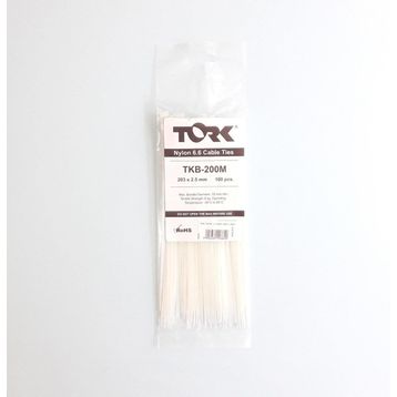 Tork TKB-200M 100 Adet 2.5x203 mm Beyaz Kablo Bağı