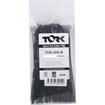 Tork TKB-250S-B 100 Adet 4.8x250 mm Siyah Kablo Bağı