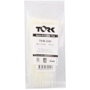 Tork TRK-200 200x7.5 mm Beyaz 100'lü Kablo Bağı