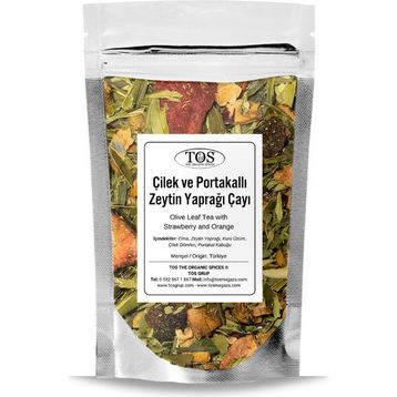 Tos The Organic Spices 100 gr Çilek ve Portakallı Zeytin Yaprağı Çayı