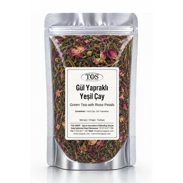 TOS The Organic Spices 100 gr Gül Yapraklı Yeşil Çay