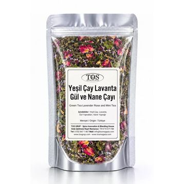 TOS The Organic Spices 100 gr Yeşil Çay Lavanta Gül ve Nane Çayı