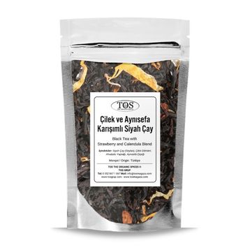 TOS The Organic Spices 250 Çilek ve Aynısefa Karışımlı Siyah Çay