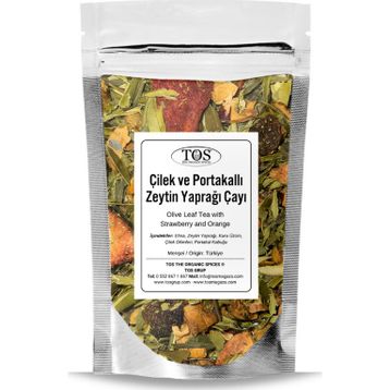 TOS The Organic Spices 250 gr Çilek ve Portakallı Zeytin Yaprağı Çayı