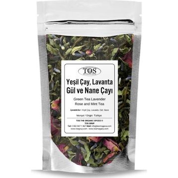 TOS The Organic Spices 250 gr Yeşil Çay Lavanta Gül ve Nane Çayı