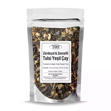 TOS The Organic Spices 250 gr Zerdeçal Zencefil Tulsi Yeşil Çay