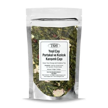 Tos The Organic Spices 40 gr Yeşil Çay Portakal ve Kızılcık Çayı