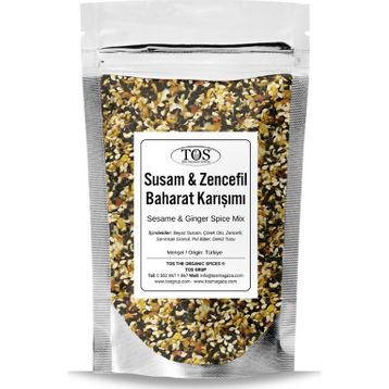 TOS The Organic Spices 500 gr Kızarmış Susam Zencefil Baharat Karışımı