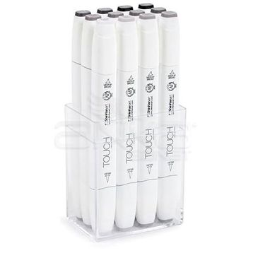 Touch 12'li Set Sıcak Griler Twin Marker Kalem