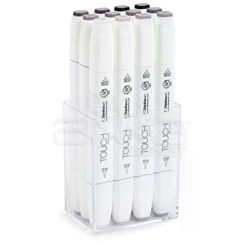 Touch 12'li Set Sıcak Griler Twin Marker Kalem