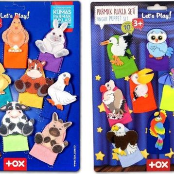 Tox Evcil Hayvanlar ve Uçan Hayvanlar T772 T222 2 Set 20 Parça Parmak Kukla
