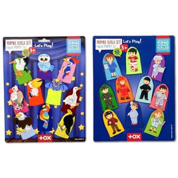 Tox Meslekler ve Uçan Hayvanlar T761 T222 2 Set 20 Parça Parmak Kukla