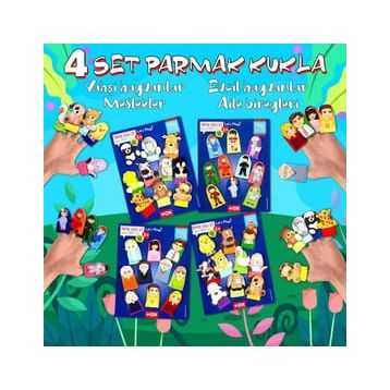 Tox T771 T781 T761 T751 Meslekler Aile Bireyleri Evcil ve Vahşi Hayvanlar 4 Set 40 Parça Parmak Kukla