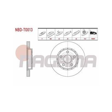 Toyota Corolla 1.4L Dizel 07 273x5 Ön Hava Kanallı Fren Diski