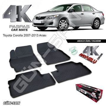 Toyota Corolla 2007-2013 4D Havuzlu Paspas