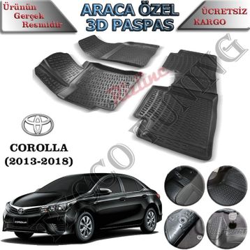 Toyota Corolla 2013-2018 3D Havuzlu Paspas