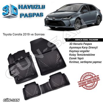 Toyota Corolla 3D Universal Havuzlu Paspas