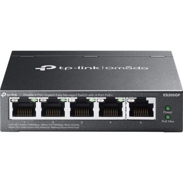 TP-Link Omada ES205GP 5 Port 10/100/1000 4 Port Poe+ 5xGigabit RJ45 Poe+ 65W Metal Kasa Yönetilebilir Switch