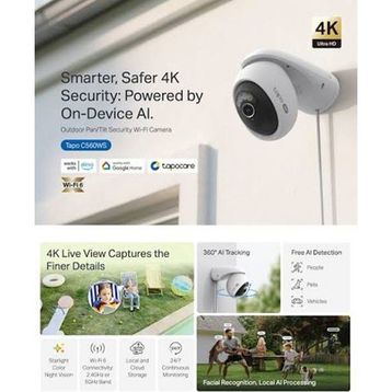TP-Link Tapo C560WS 8 MP 4K 360° Gece Görüşlü IP Wi-Fi Güvenlik Kamerası