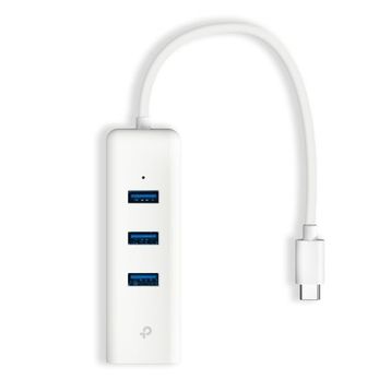 TP-Link UE330C Usb 3.0 Type-C 3 Port Beyaz Hub Gigabit Ethernet Ağ Adaptörü