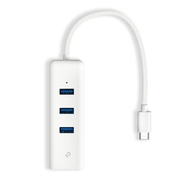 TP-Link UE330C Usb 3.0 Type-C 3 Port Beyaz Hub Gigabit Ethernet Ağ Adaptörü