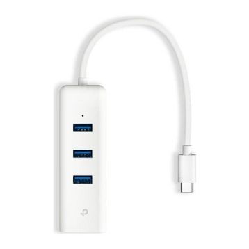 TP-Link UE330C Usb 3.0 Type-C 3 Port Beyaz Hub Gigabit Ethernet Ağ Adaptörü