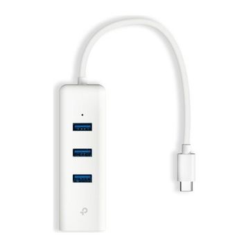 TP-Link UE330C Usb 3.0 Type-C 3 Port Beyaz Hub Gigabit Ethernet Ağ Adaptörü