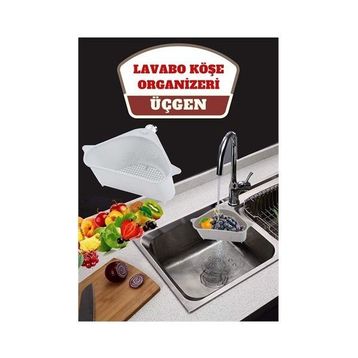 Transformacion 716632 Barazza Beyaz Üçgen Lavabo Köşe Süzgeçli Organizer