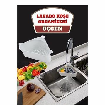 Transformacion 716632 Barazza Beyaz Üçgen Lavabo Köşe Süzgeçli Organizer