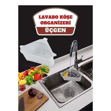 Transformacion 716632 Barazza Beyaz Üçgen Lavabo Köşe Süzgeçli Organizer