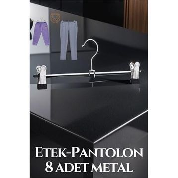 Transformacion 719536 Metal Etek Pantolon Eşarp 8 Adet Kıskaçlı Askı