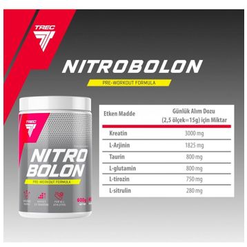 Trec Nutrition Nitrobolon Pre-Workout Tropikal 600 gr Protein Tozu