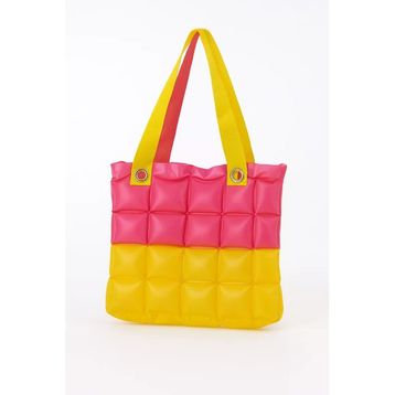 Trend BR02 Sarı Pembe Şişme Kadın Plaj Çantası