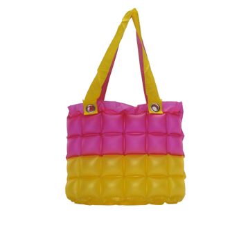Trend BR02 Sarı Pembe Şişme Kadın Plaj Çantası