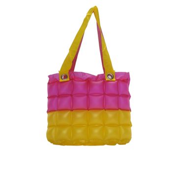 Trend BR02 Sarı Pembe Şişme Kadın Plaj Çantası