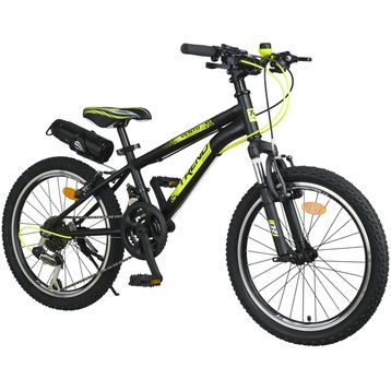 Trendbisiklet Cross Country 20’’ Çift Kat Alüminyum Jant Önden Amortisörlü, 21 Micro Shift Vites Siyah - Neon Sarı Erkek Çocuk Bisikleti