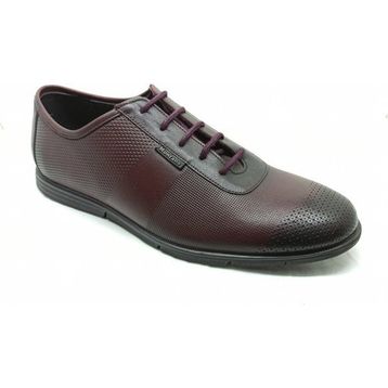 Trendy 465 Bordo Deri Erkek Günlük Ayakkabı