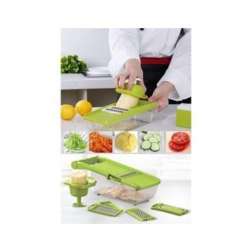 Trendypazar 5 Başlıklı Hazneli Kaymaz Rende Jülyen Kesici Patates Havuç Rendesi