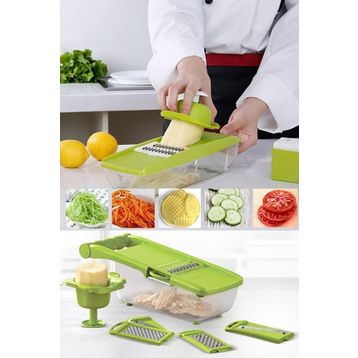 Trendypazar 5 Başlıklı Hazneli Kaymaz Rende Jülyen Kesici Patates Havuç Rendesi
