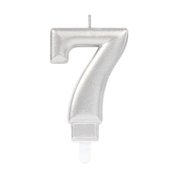 Trendypazar Gümüş Renk 7 Rakamı Mum