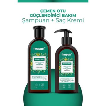 Tresan Çemen Otu Güçlendirici Sülfatsız 300 ml Bakım Şampuanı+ 300 ml Saç Kremi
