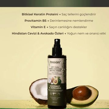 Tresan Hindistan Cevizi ve Avokado Durulanmayan 250 ml Sıvı Saç Kremi