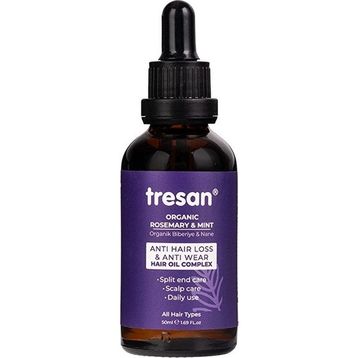 Tresan Organik Biberiye Nane Dökülme ve Yıpranma Karşıtı 50 ml Saç Bakım Yağı Kompleksi