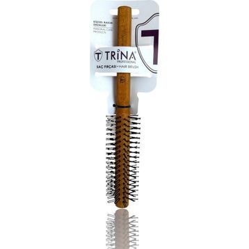 Trina 0053 Ahşap Sap Yuvarlak Erkek Saç Fırçası