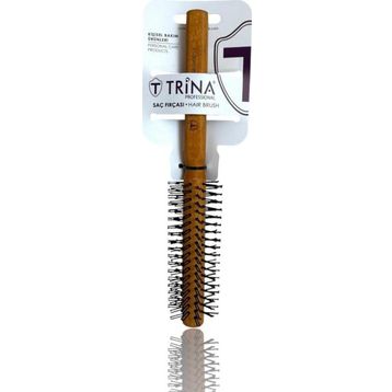 Trina 0053 Ahşap Sap Yuvarlak Erkek Saç Fırçası