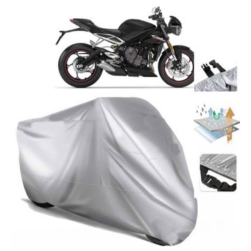 Triumph Street Triple RS Siyah Arka Çanta Uyumsuz Ultra Kalın Su Geçirmez Motor Brandası