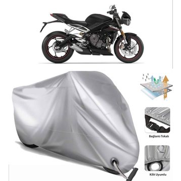 Triumph Street Triple RS Siyah Arka Çanta Uyumsuz Ultra Kalın Su Geçirmez Motor Brandası
