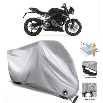 Triumph Street Triple RS Siyah Arka Çanta Uyumsuz Ultra Kalın Su Geçirmez Motor Brandası